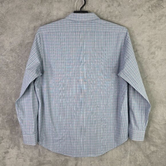 Mens Calvin Klein Slim Fit 4-Way Stretch Plaid Shirt Button Up Size 17-17.5 - Picture 5 of 9